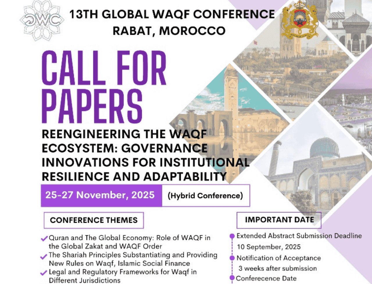 13th Global Waqf Conference – Call for Papers - iWAQF